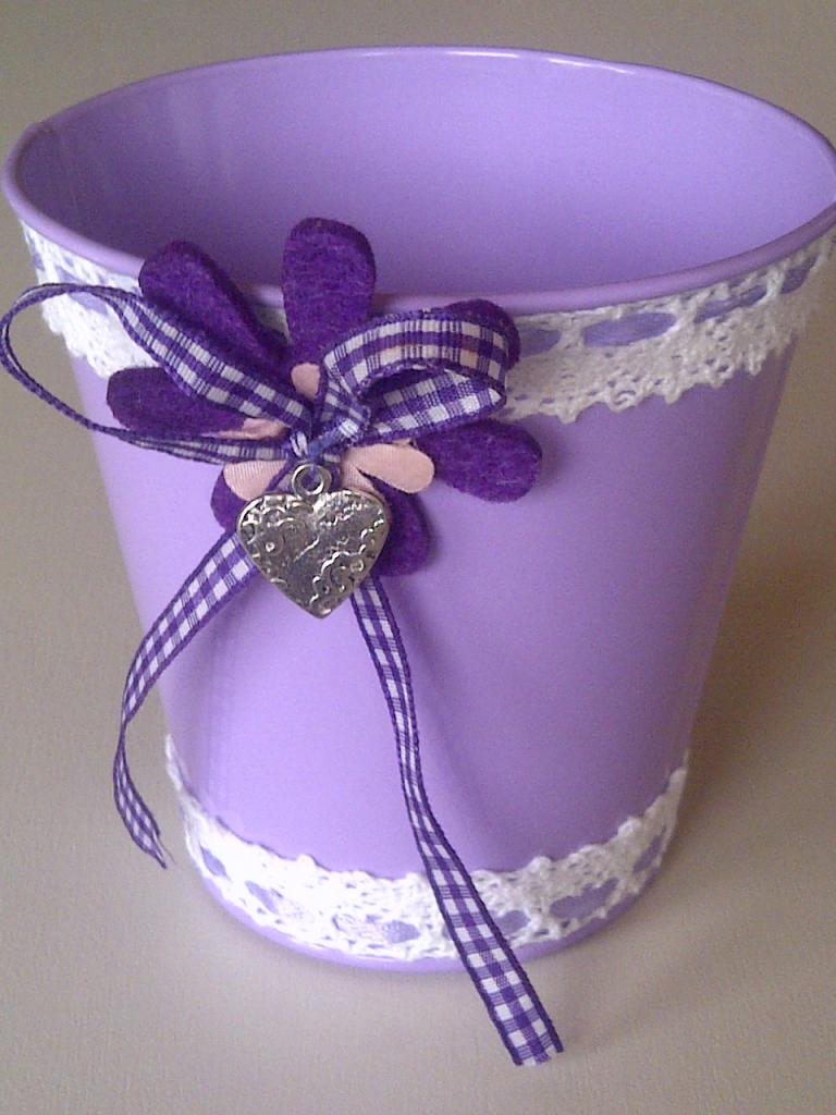 récup d'un cache-pot transformé en pot à crayon